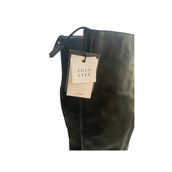 Zara Leather Boots Black - Picture 4 of 8